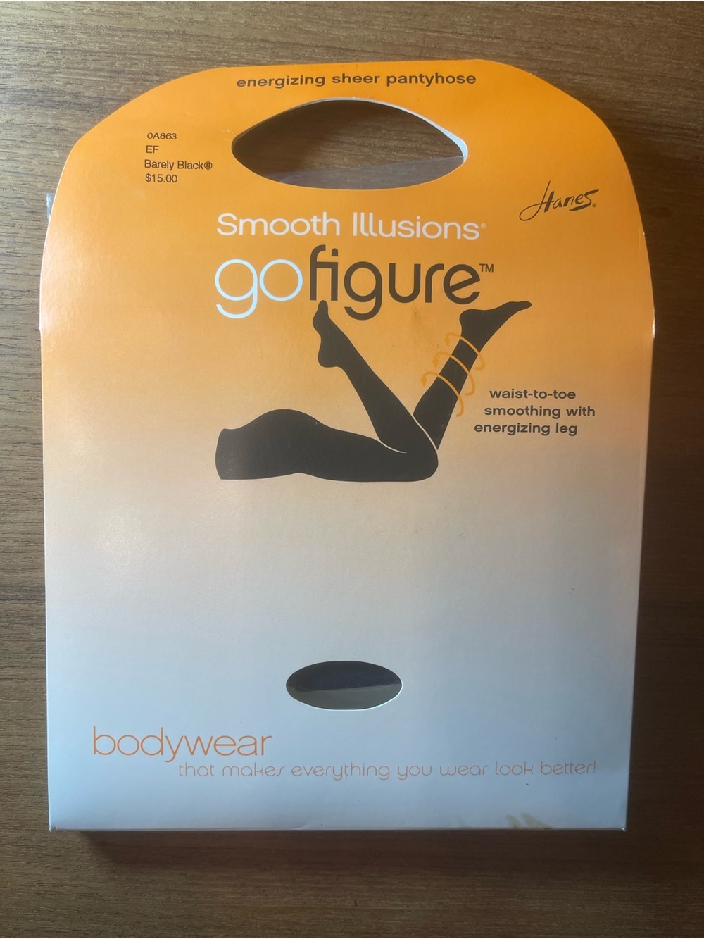 Vtg Hanes Smooth Illusions Energizing Sheer Pantyhose In Barely Black Size EF
